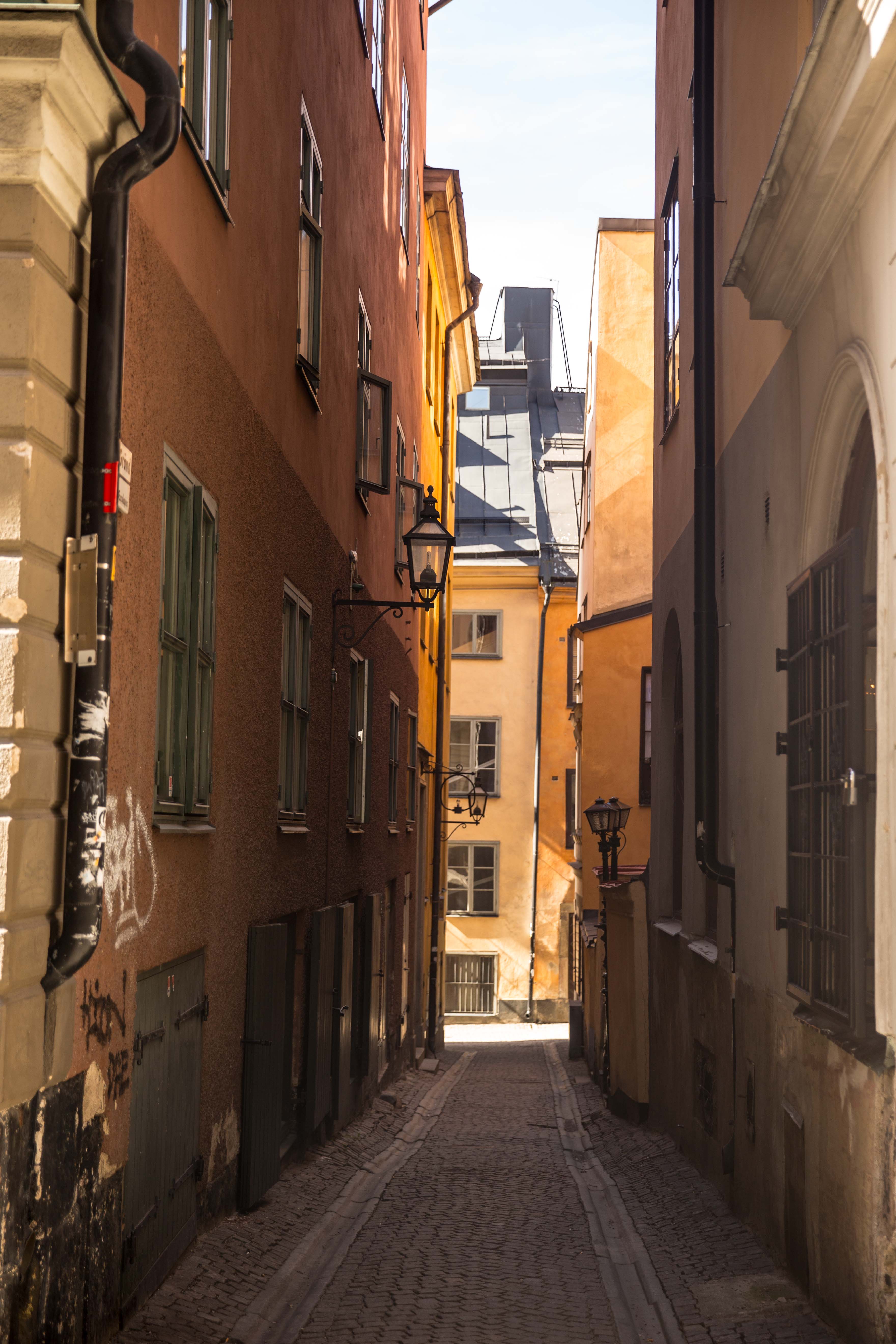 Ruelle pavee vieille ville gamla stan stockholm